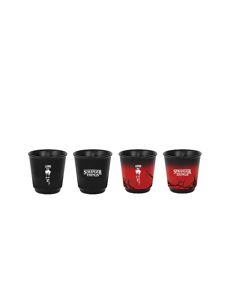 BIALETTI | Tassen 4er Set TRANGER THINGS | schwarz