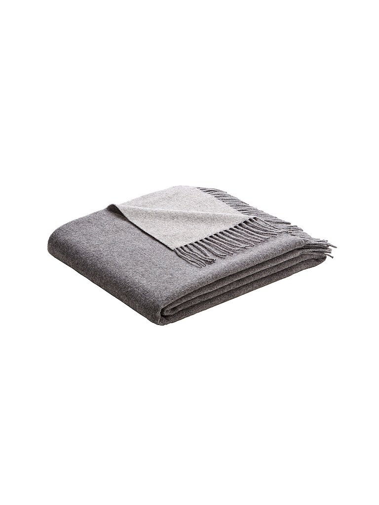 BIEDERLACK Kaschmir Wohndecke - Plaid 130x170cm grau