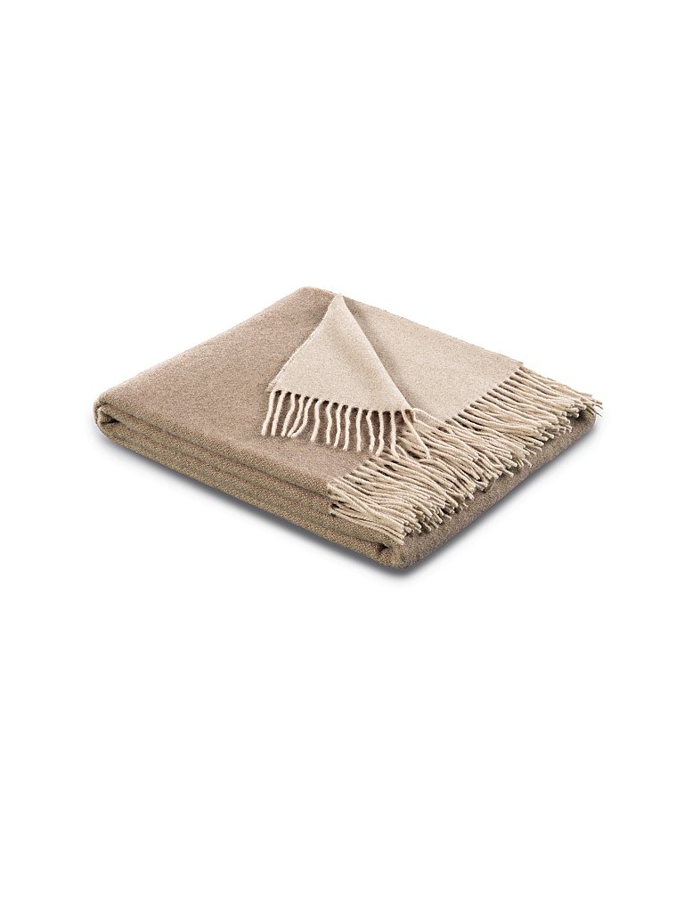 Kaschmir Wohndecke - Plaid 130x170cm beige baby