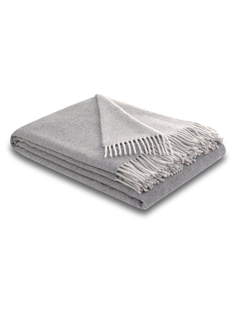 BIEDERLACK Tagesdecke - Plaid 130x170cm Silver Stone hellgrau
