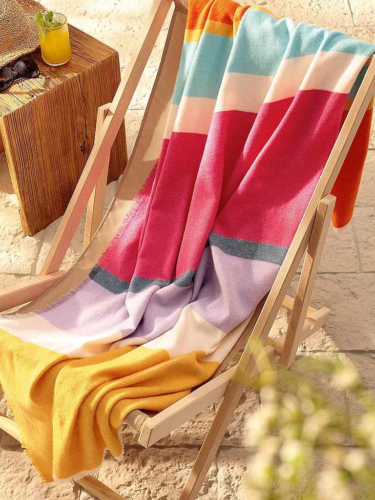 Biederlack Plaid "Plaid Summer" sommerliches Plaid mit Fransen