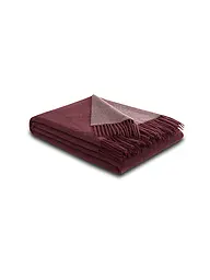 BIEDERLACK | Tagesdecke - Plaid 130x170cm Silver Stone  | dunkelrot