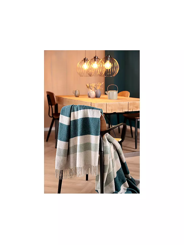 BIEDERLACK | Tagesdecke - Plaid 150x200cm Teal-Charming  | beige