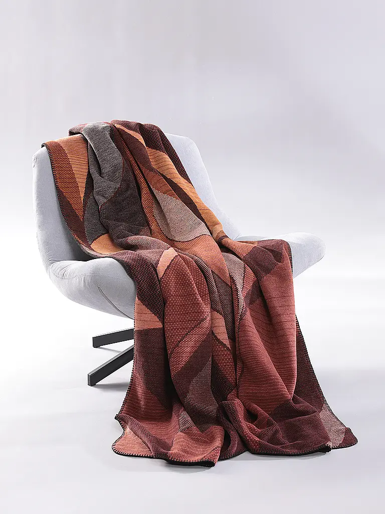 BIEDERLACK | Wohndecke - Plaid 150x200cm RUBY PASSION Autumn Ember | dunkelrot