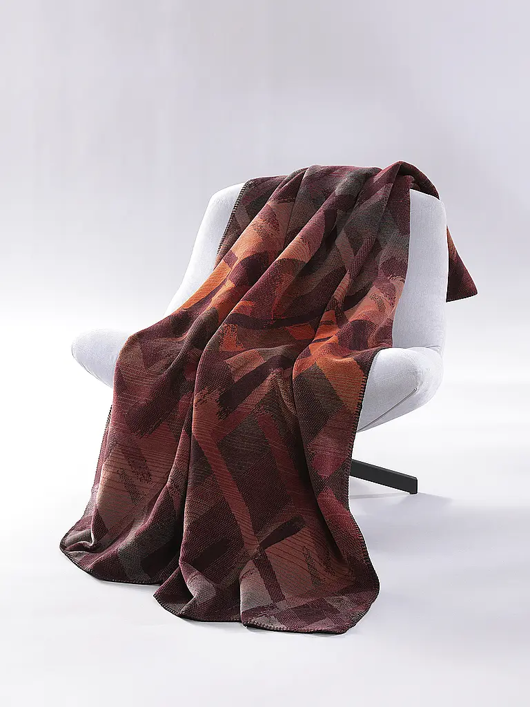 BIEDERLACK | Wohndecke - Plaid 150x200cm RUBY PASSION Garnet Glow  | dunkelrot