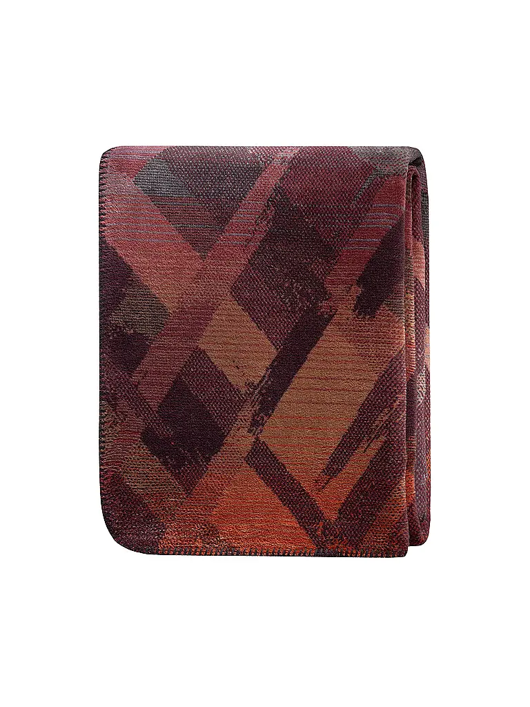 BIEDERLACK | Wohndecke - Plaid 150x200cm RUBY PASSION Garnet Glow  | dunkelrot