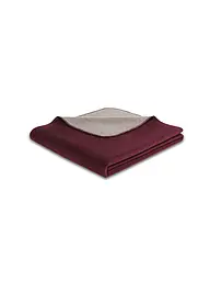 BIEDERLACK | Wohndecke - Plaid 150x200cm UNI DOUBLEFACE Feige Taupe  | dunkelrot