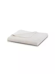 BIEDERLACK | Wohndecke Plaid 150x200cm OVERLOCK-STICH Pearl Yellow | hellgrau