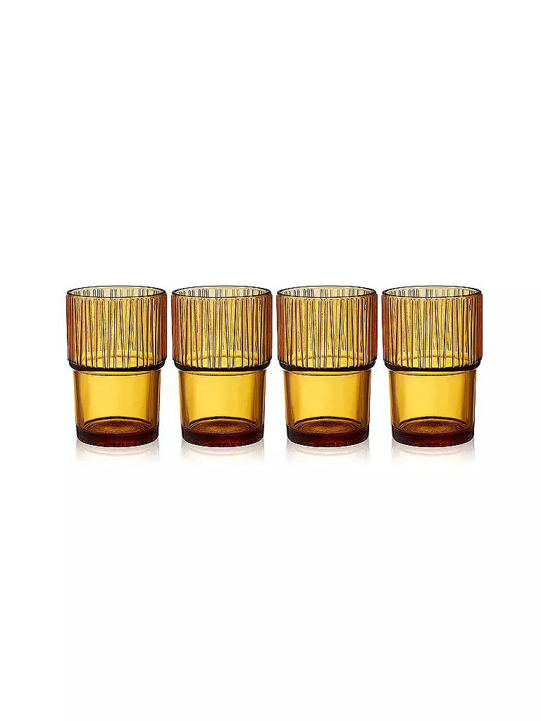 BITZ | Trinkglas KUSINTHA 4er Set 380ml Amber | orange