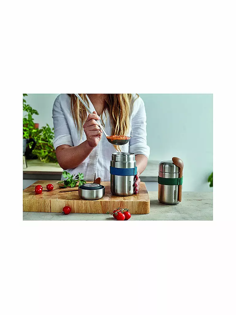 BLACK+BLUM | Thermosbehälter - Food Flask 400ml Olive/Edelstahl | olive