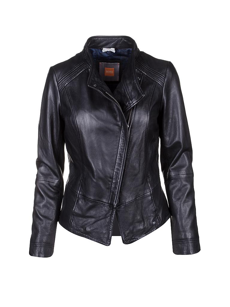 BOSS ORANGE | Lederjacke "Jopida 2" | schwarz