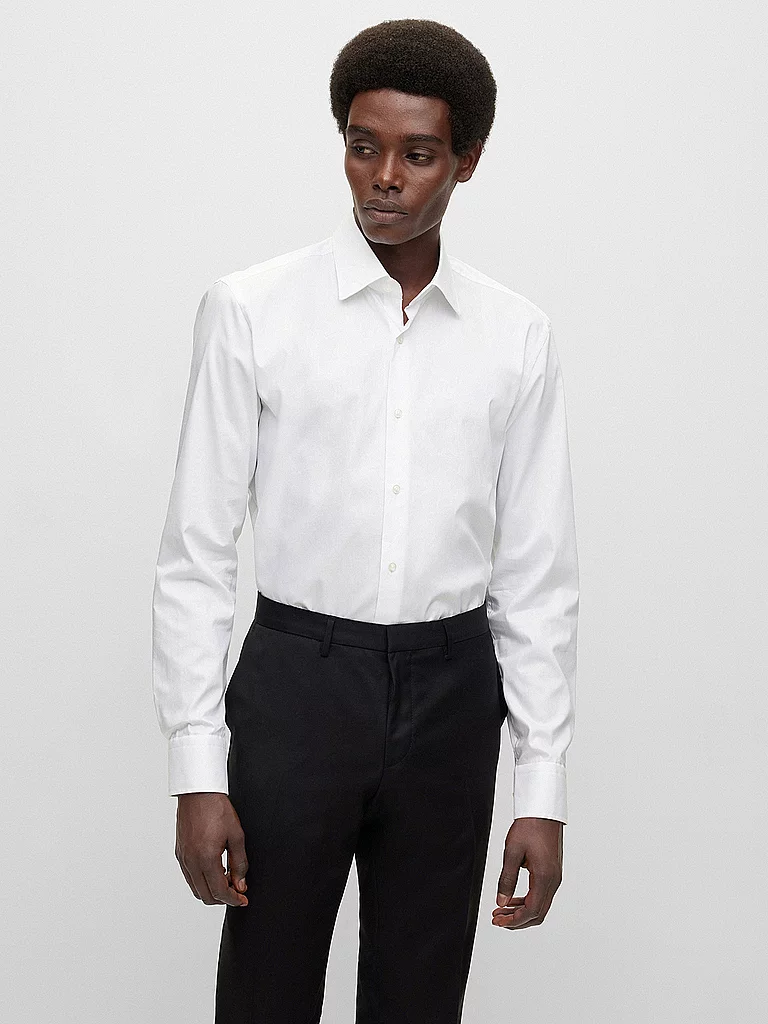 Boss Chemise à Manches Longues Hank Kent White 41 Homme 2