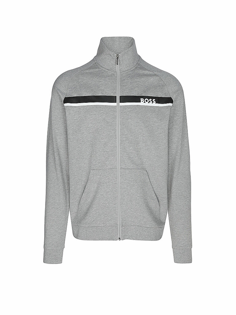 BOSS Loungewear Sweatjacke hellgrau