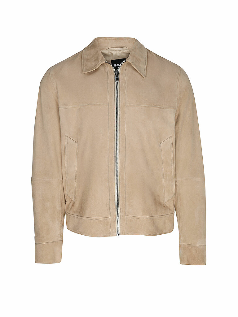 BOSS Lederjacke H-MALBANO5 beige