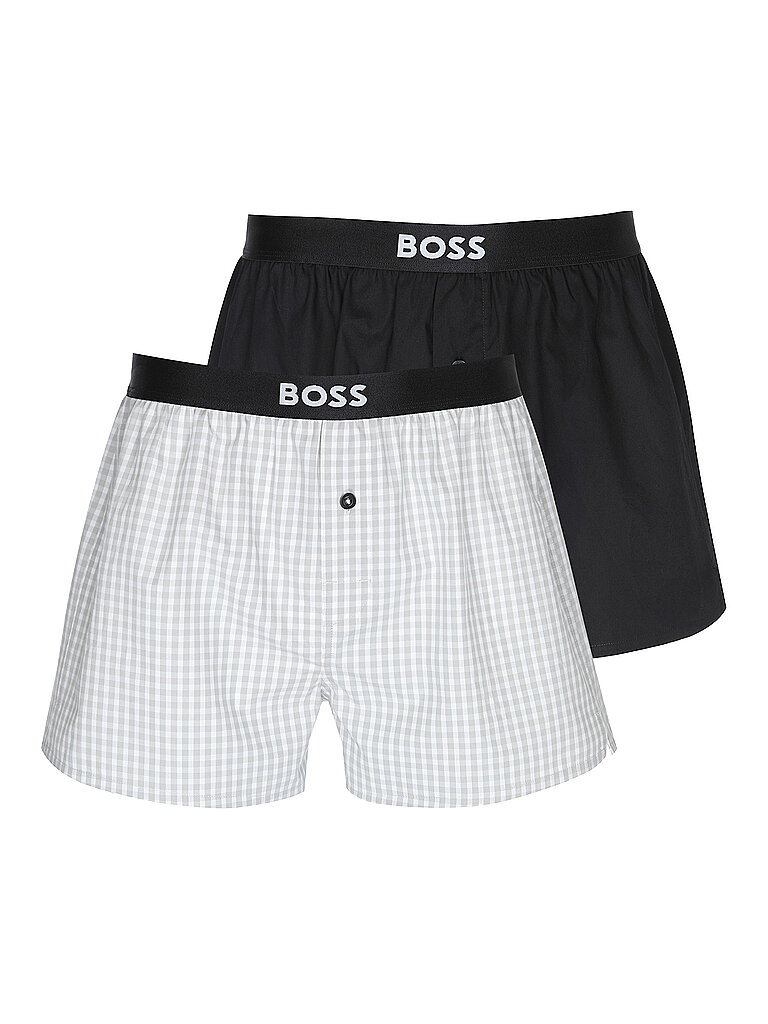 BOSS Boxershorts 2er Pkg open grey hellgrau | S