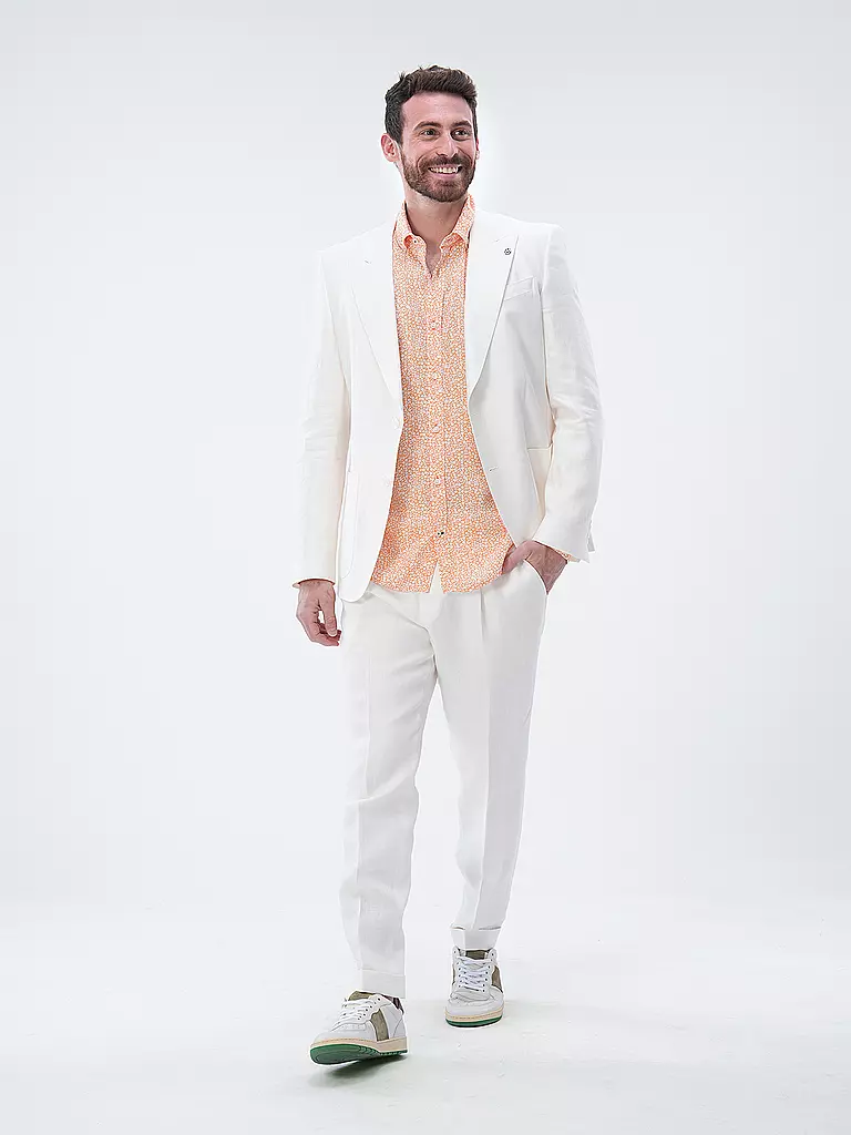 BOSS Anzughose Relaxed Fit weiss