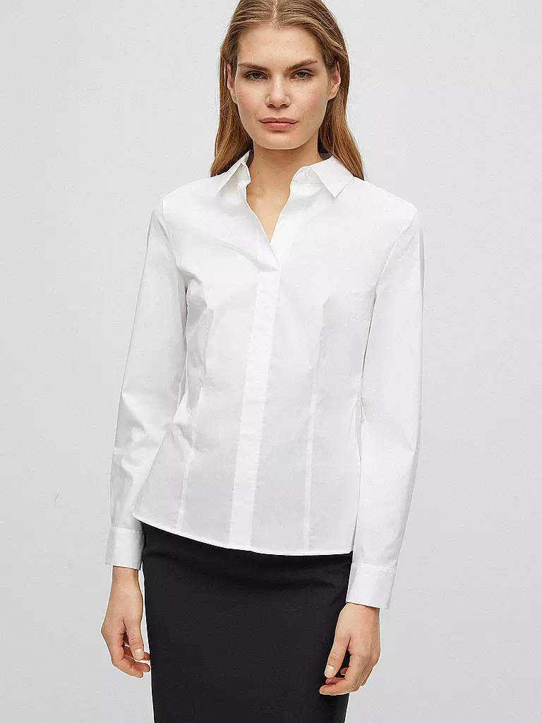 BOSS | Bluse Slim Fit BASHINA | weiss