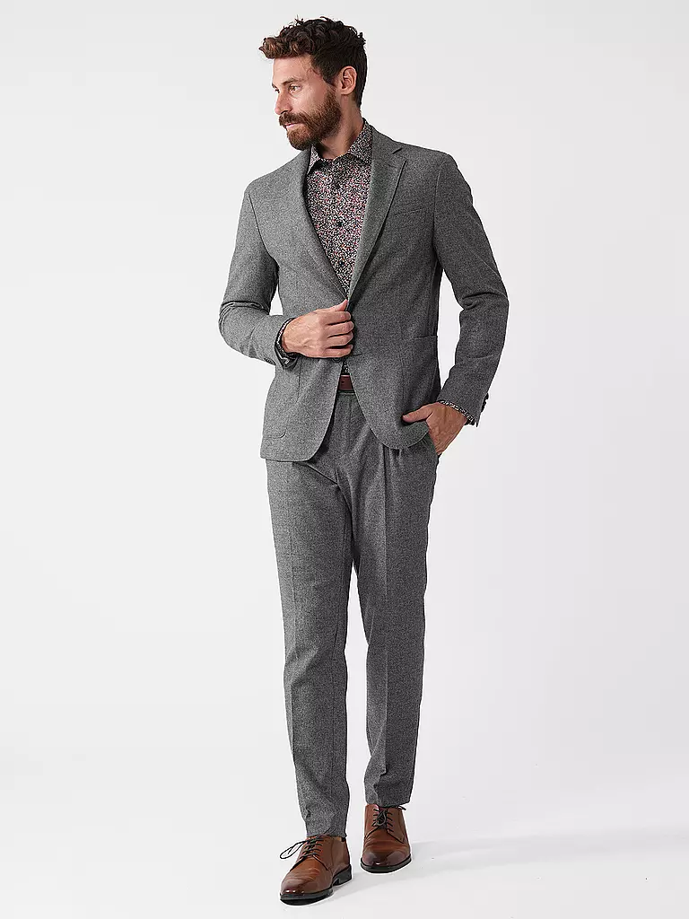 BOSS | Flanellhose  | grau