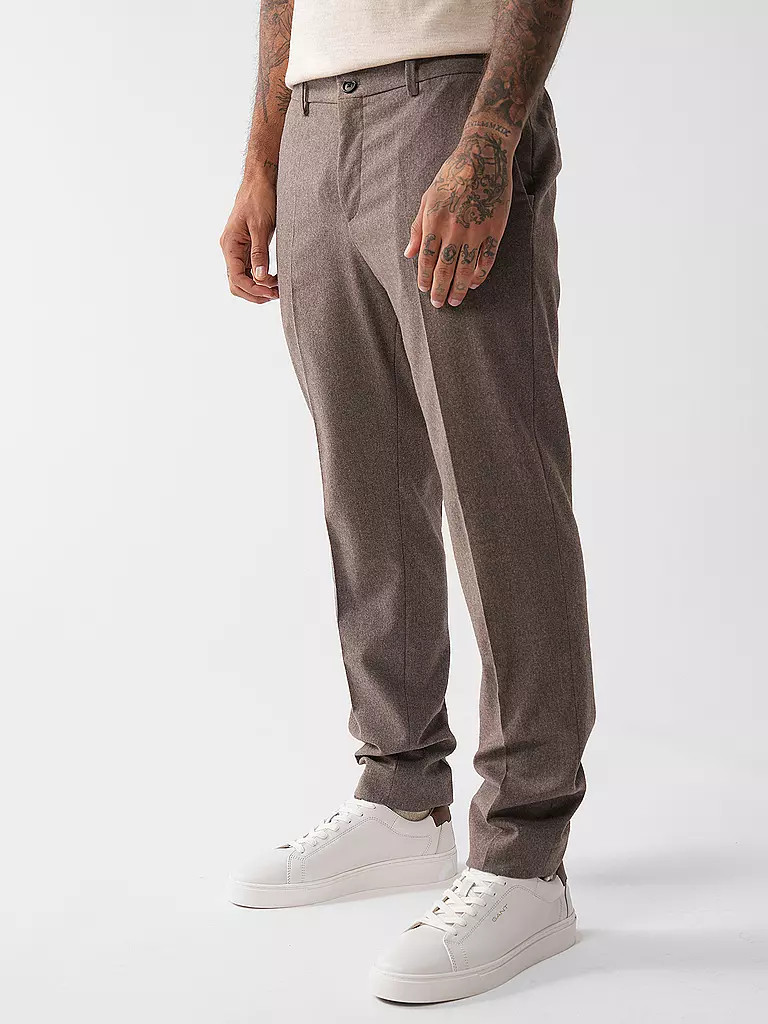 BOSS | Flanellhose  | hellbraun