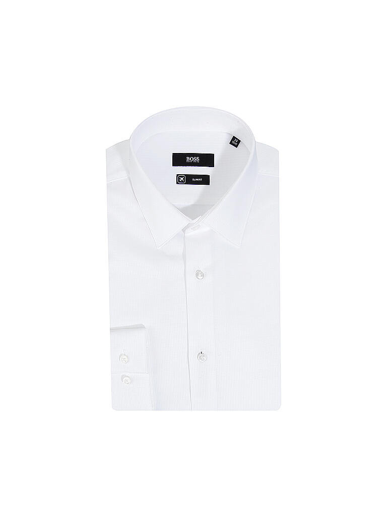 BOSS | Hemd Slim-Fit "Isko" (Travel Line) | weiß