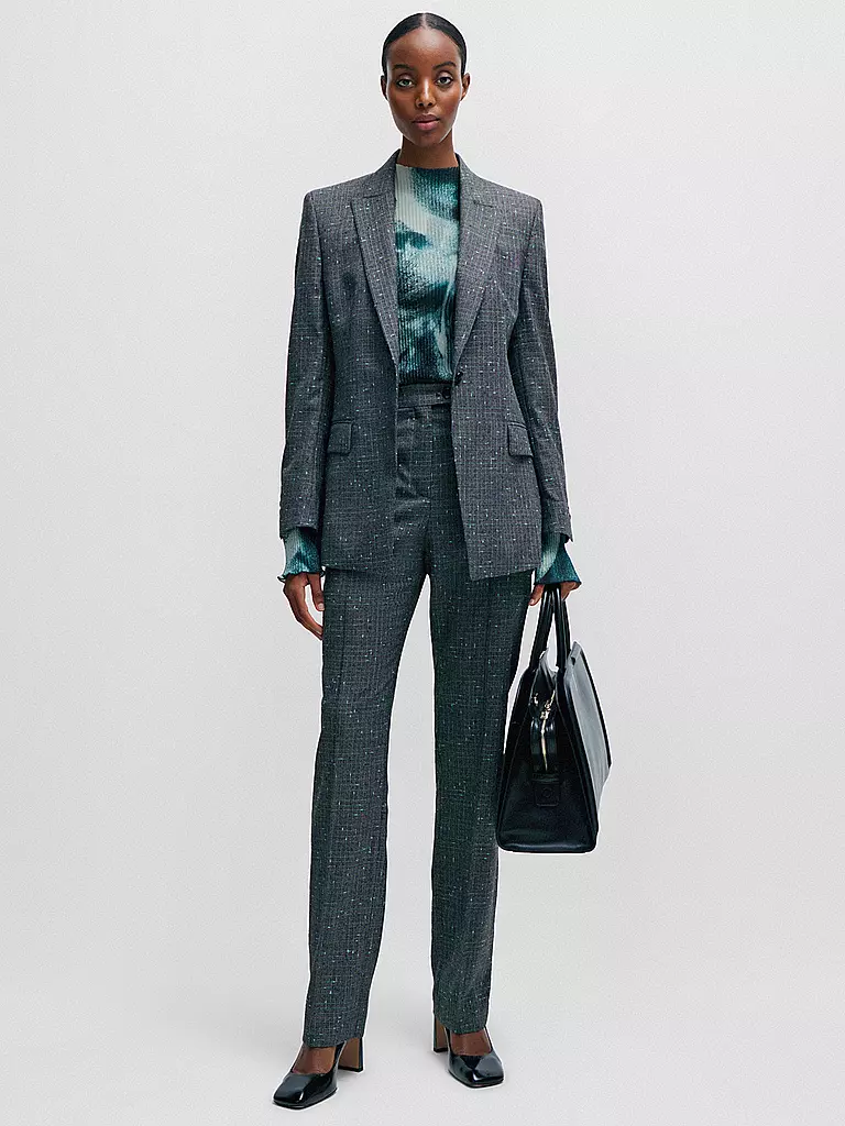 BOSS | Langarmshirt ESAMI_AOP | grün
