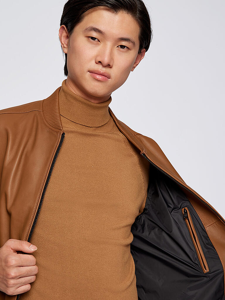 BOSS | Lederblouson MALBAN | braun