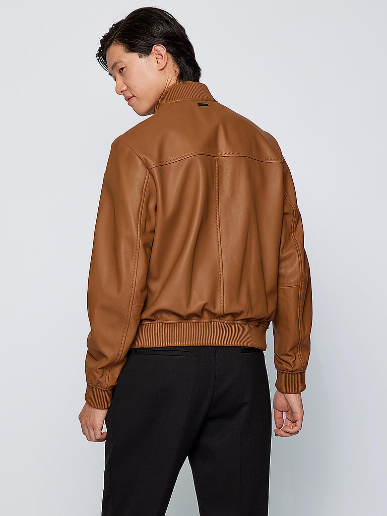 BOSS | Lederblouson MALBAN | braun