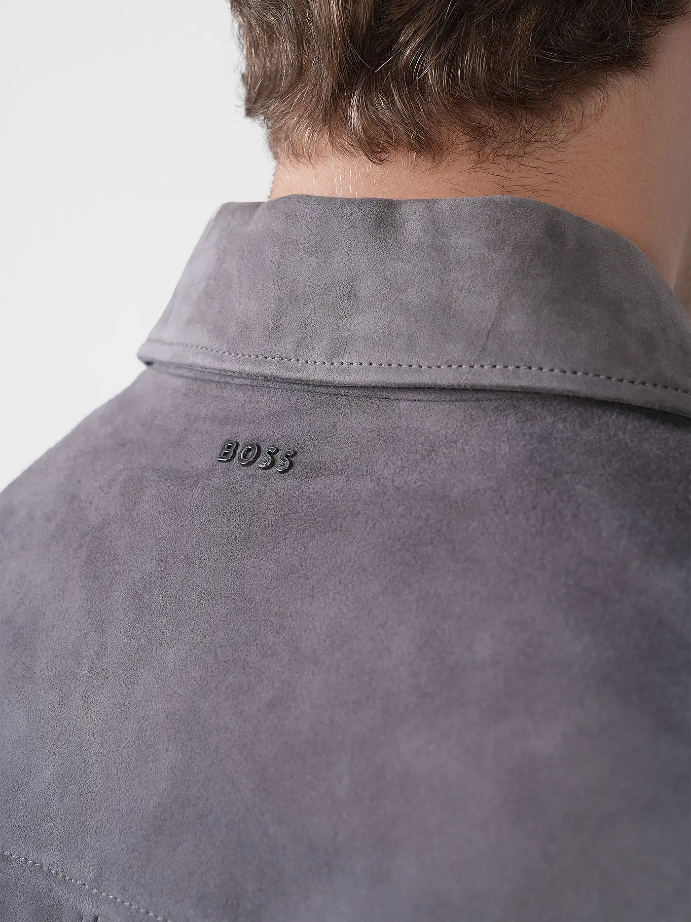 BOSS | Lederjacke H-MALBANO5  | grau