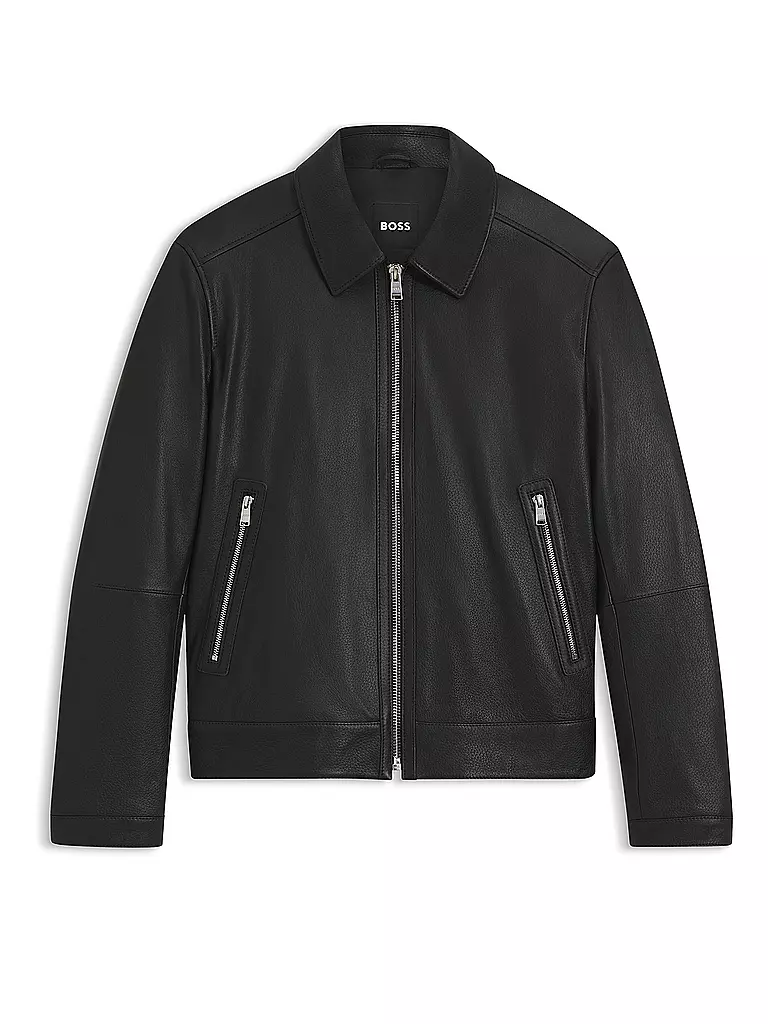 BOSS | Lederjacke H-MAPSON4 | schwarz