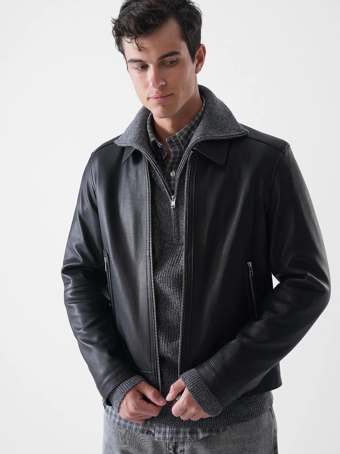 BOSS | Lederjacke H-MAPSON4 | schwarz