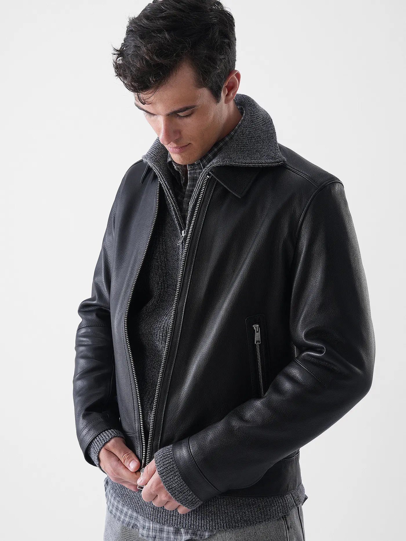 BOSS | Lederjacke H-MAPSON4 | schwarz