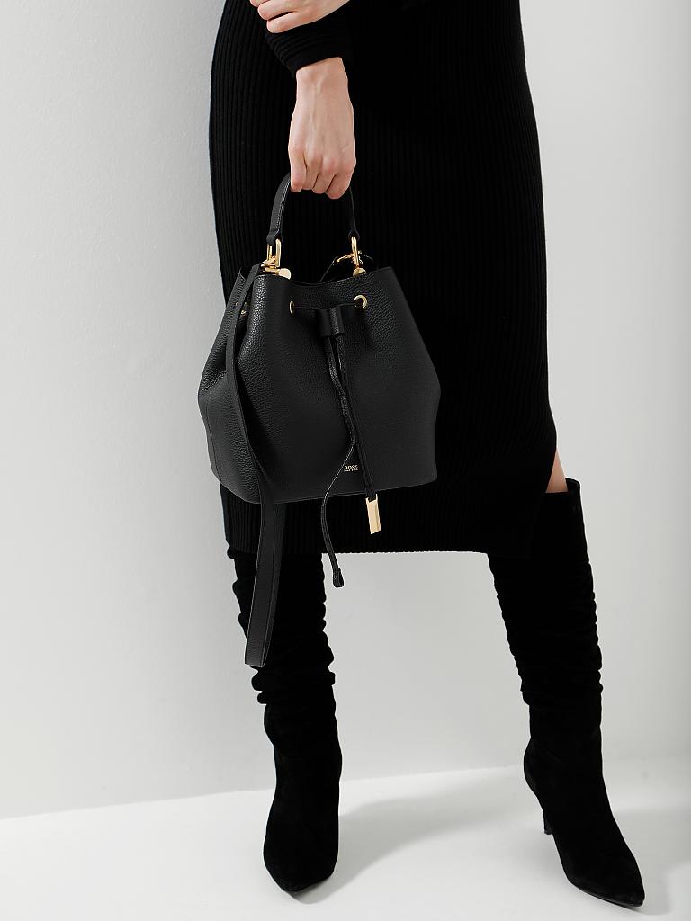 BOSS | Ledertasche - Beuteltasche "Kristin" | schwarz