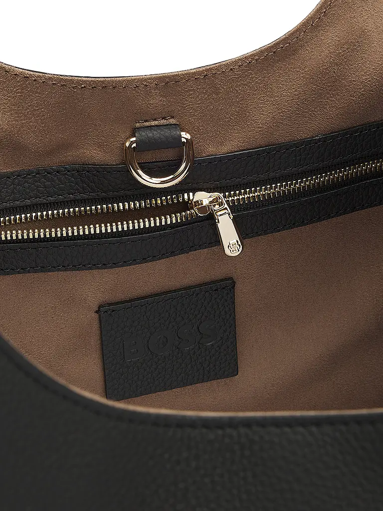 BOSS | Ledertasche - Schultertasche LENAH TOTE | schwarz