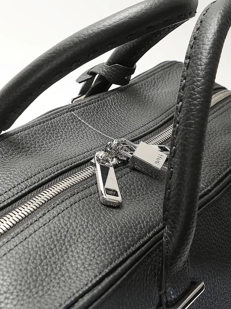 BOSS | Ledertasche - Weekender MADISON | schwarz