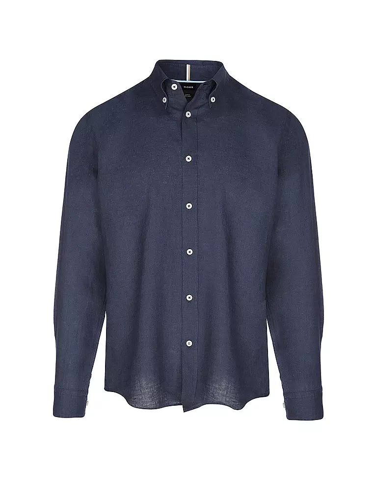 BOSS | Leinenhemd Slim Fit H-ROAN | dunkelblau