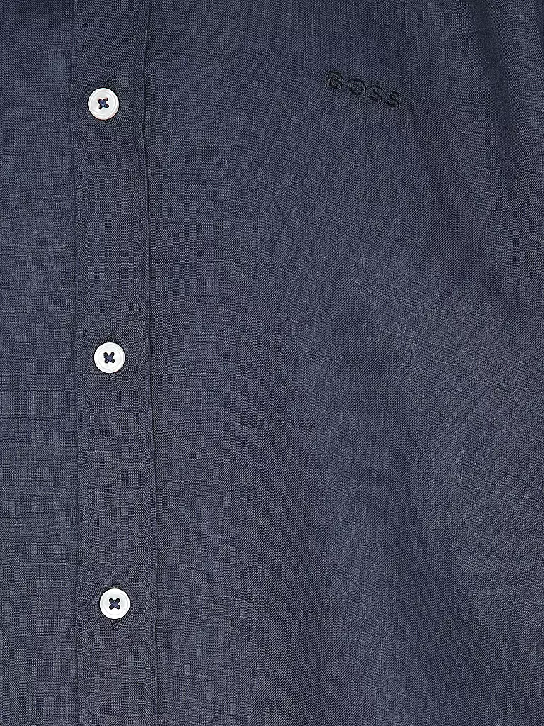 BOSS | Leinenhemd Slim Fit H-ROAN | dunkelblau
