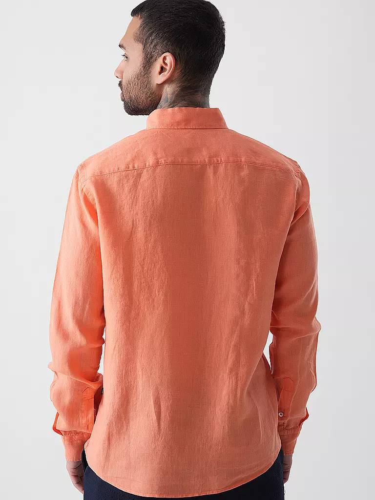 BOSS | Leinenhemd Slim Fit H-ROAN | dunkelblau