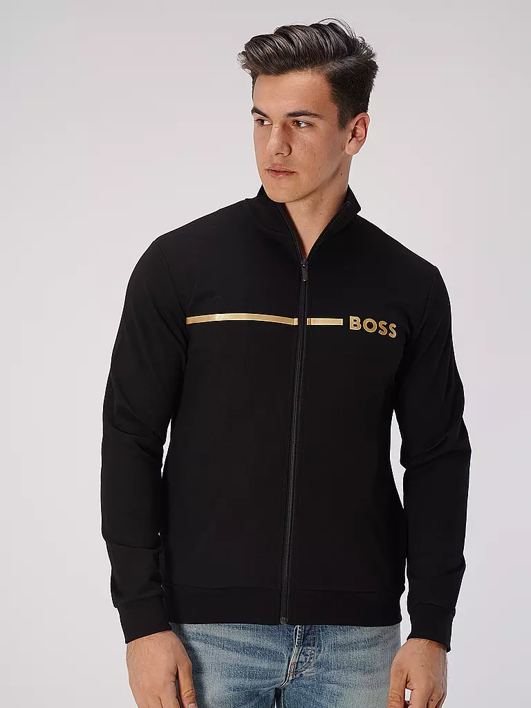 BOSS | Loungewear Jacke  | schwarz