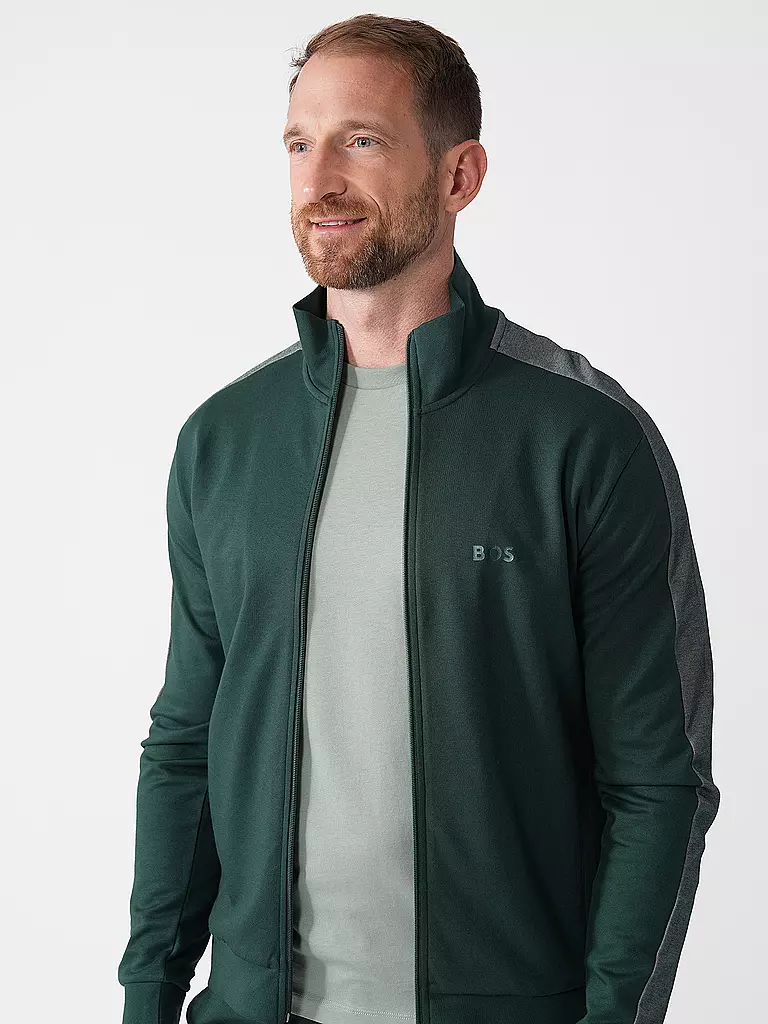 BOSS | Loungewear Sweatjacke | dunkelgrün