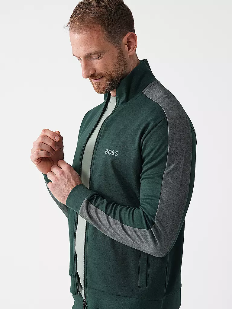 BOSS | Loungewear Sweatjacke | dunkelgrün