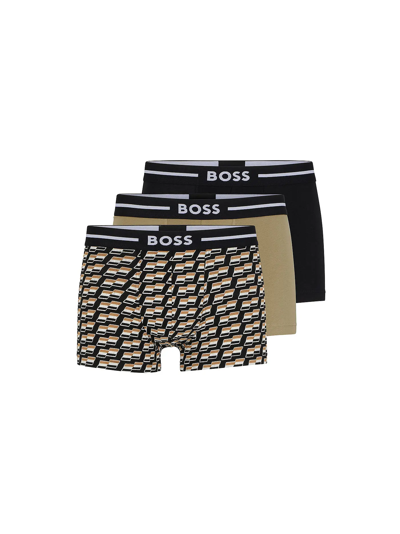 BOSS | Pants 3-er Pkg. schwarz olive gemustert | schwarz
