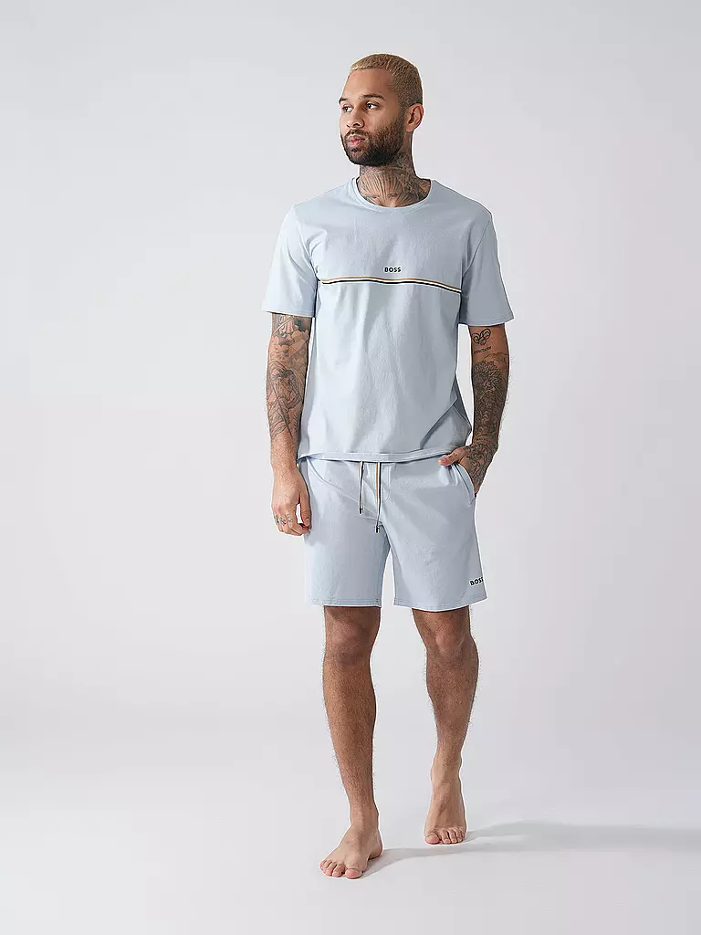 BOSS | Pyjamahose - Shorts | hellblau