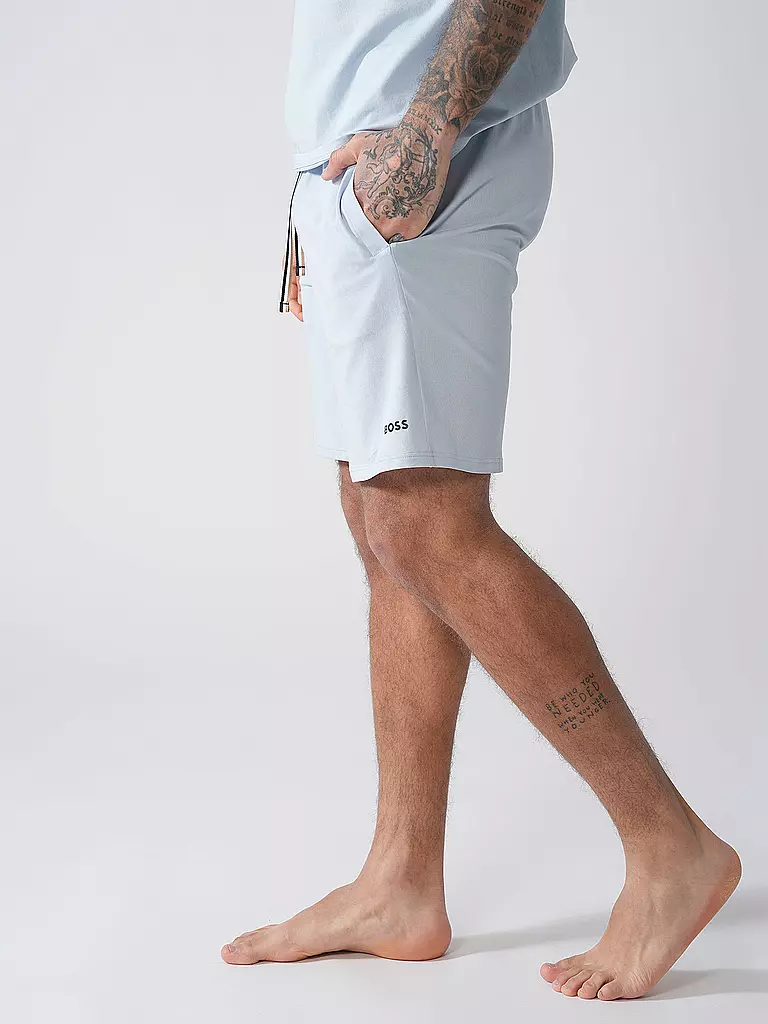 BOSS | Pyjamahose - Shorts | hellblau