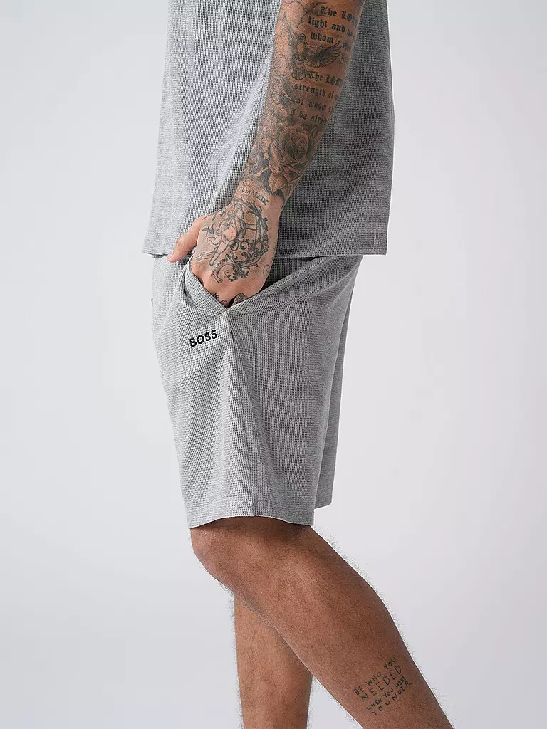 BOSS | Pyjamahose - Shorts | weiss