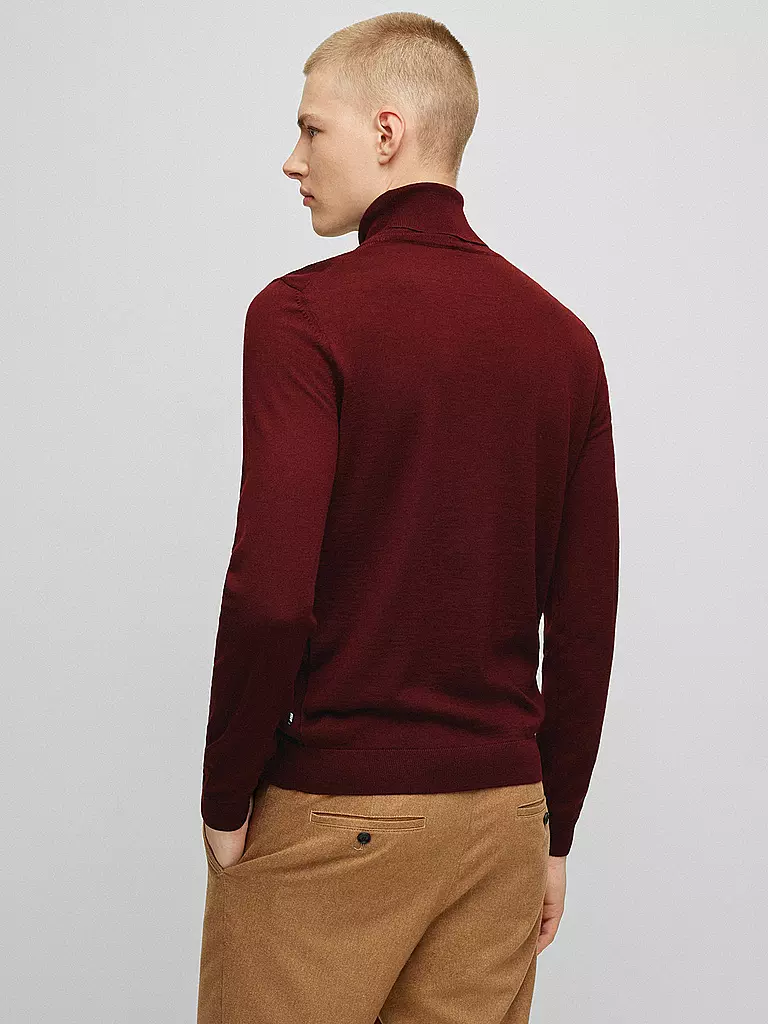 BOSS | Rollkragenpullover Slim Fit MUSSO | rot