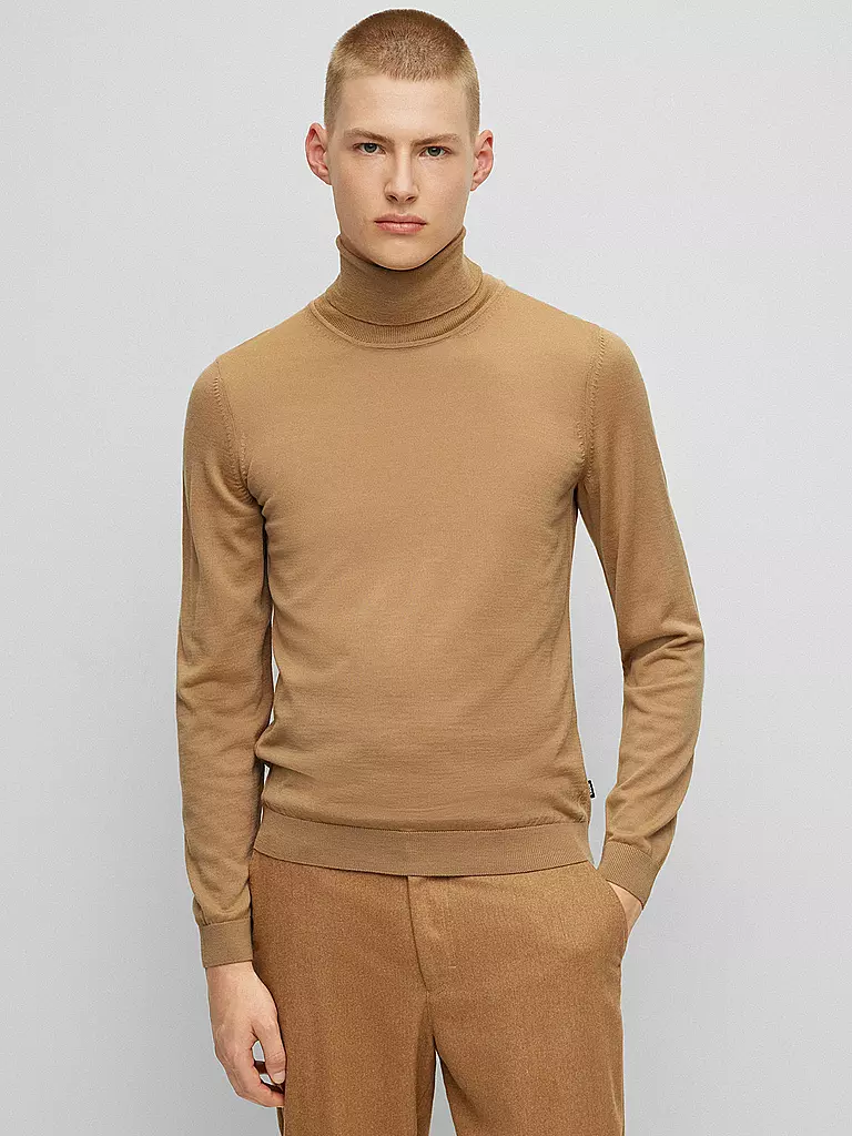 BOSS | Rollkragenpullover Slim Fit MUSSO | camel