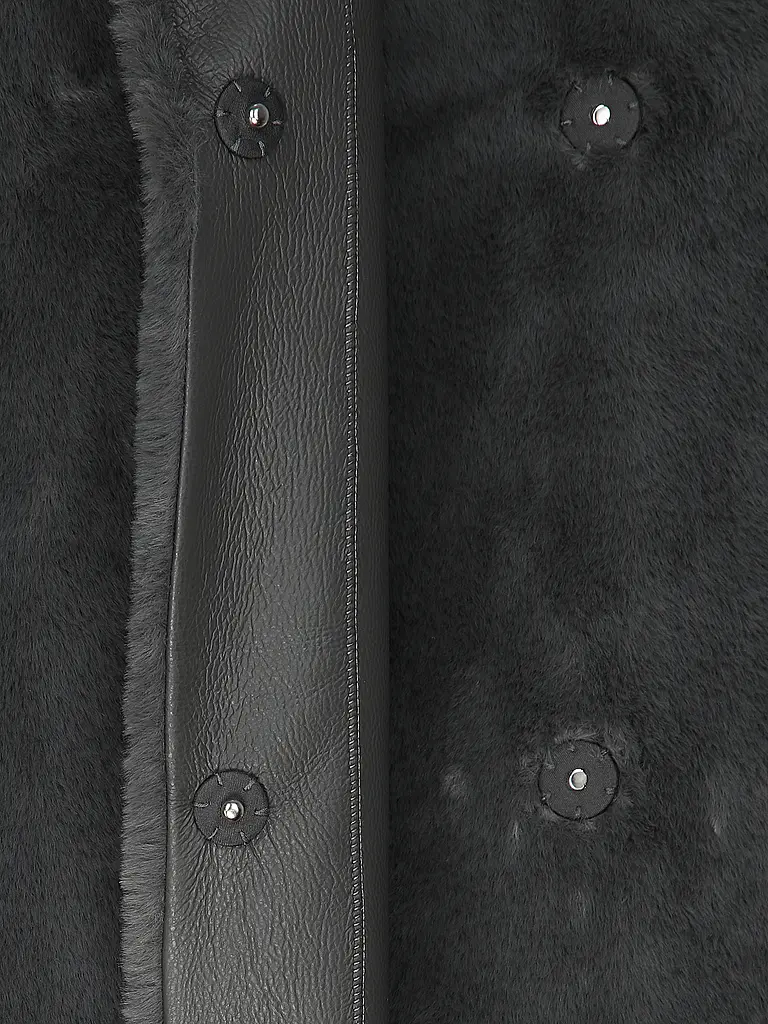 BOSS | Wollmantel in Felloptik COSFUR_DF | Grau