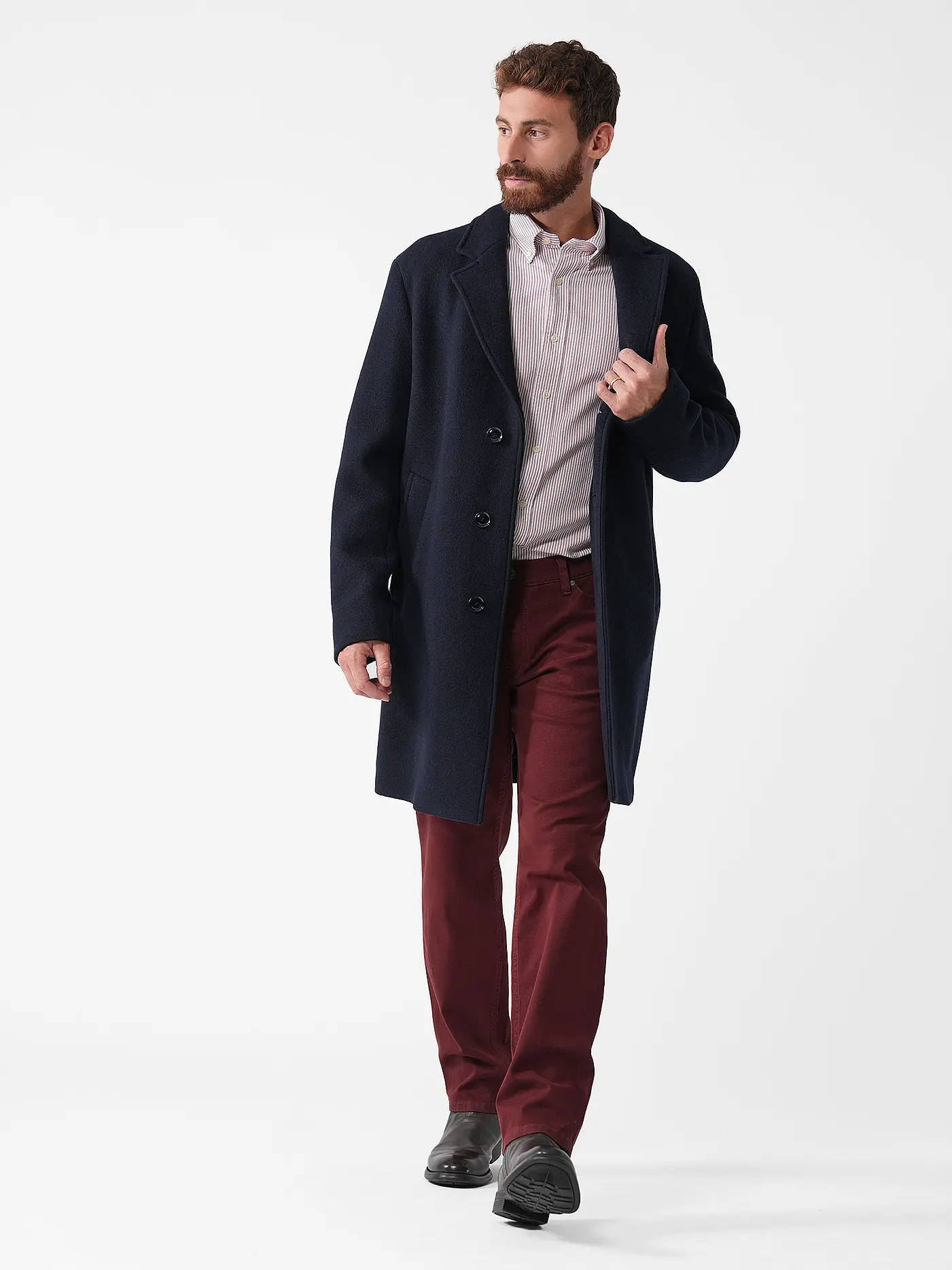 BOSS | Wollmantel | dunkelblau