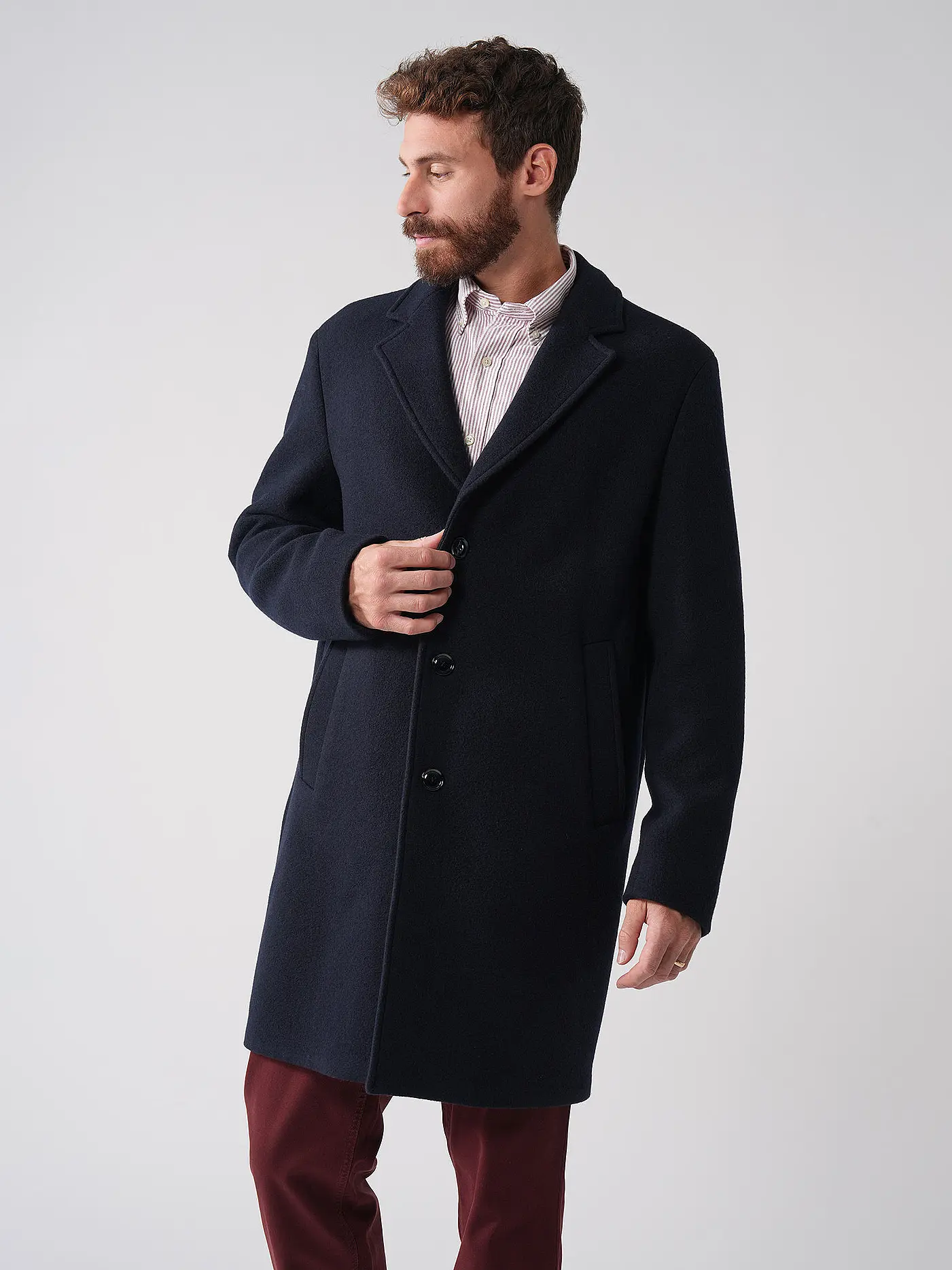 BOSS | Wollmantel | dunkelblau