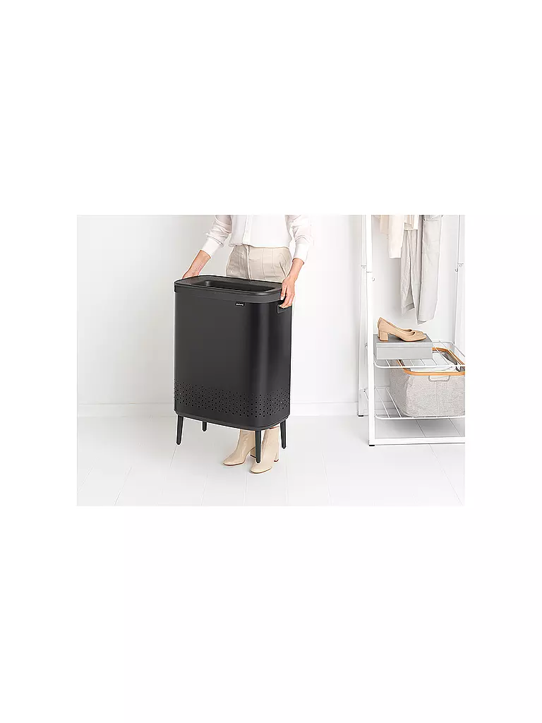 BRABANTIA | Wäschebox Bo 2x45l Schwarz | schwarz